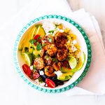 Adobo Shrimp Bowls With Cilantro Lime Dressing Recipe / @spotebi