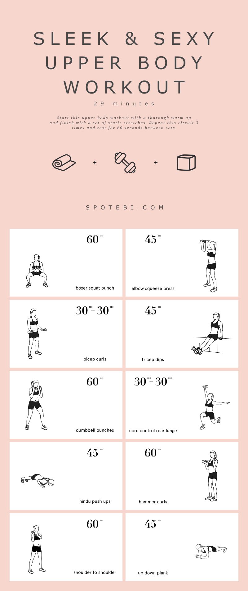 Get ready for bikini season with this complete arm and shoulder workout. Melt off extra fat, target all the major muscles in the upper body, and reveal sleek, sexy arms and shoulders fast! https://spotebi.com/workout-routines/complete-arms-shoulders-workout-women/